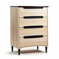 Wooden storage chest with four drawers and black handles 80 x 40 x 100cm