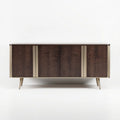 Modern wooden sideboard cabinet with brushed gold handles 150 x 45 x 75cm