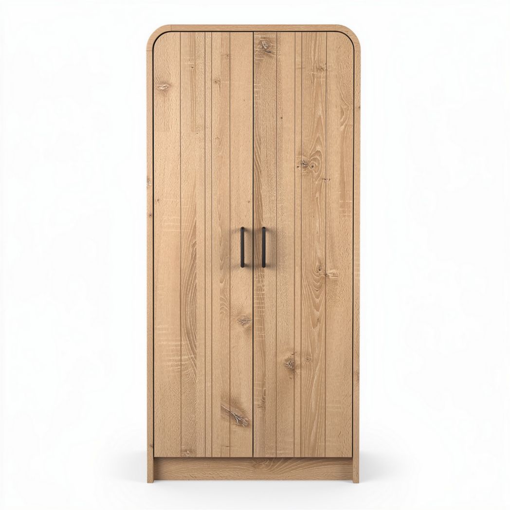 Wooden wardrobe with double doors and modern design 40 x 80 x 180cm