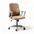 Office chair with adjustable height mesh seat and fabric back in beige 60 x 60 x 90cm