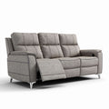 Reclining sofa in gray fabric with metal legs approximately 220 x 90 x 100cm