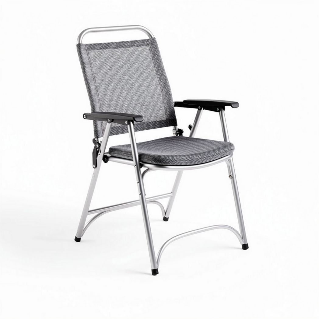 Folding chair with aluminum frame and mesh seating for outdoor use 55 x 50 x 90cm