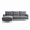 Gray fabric sectional sofa with chaise lounge modern design 230 x 180 x 85cm